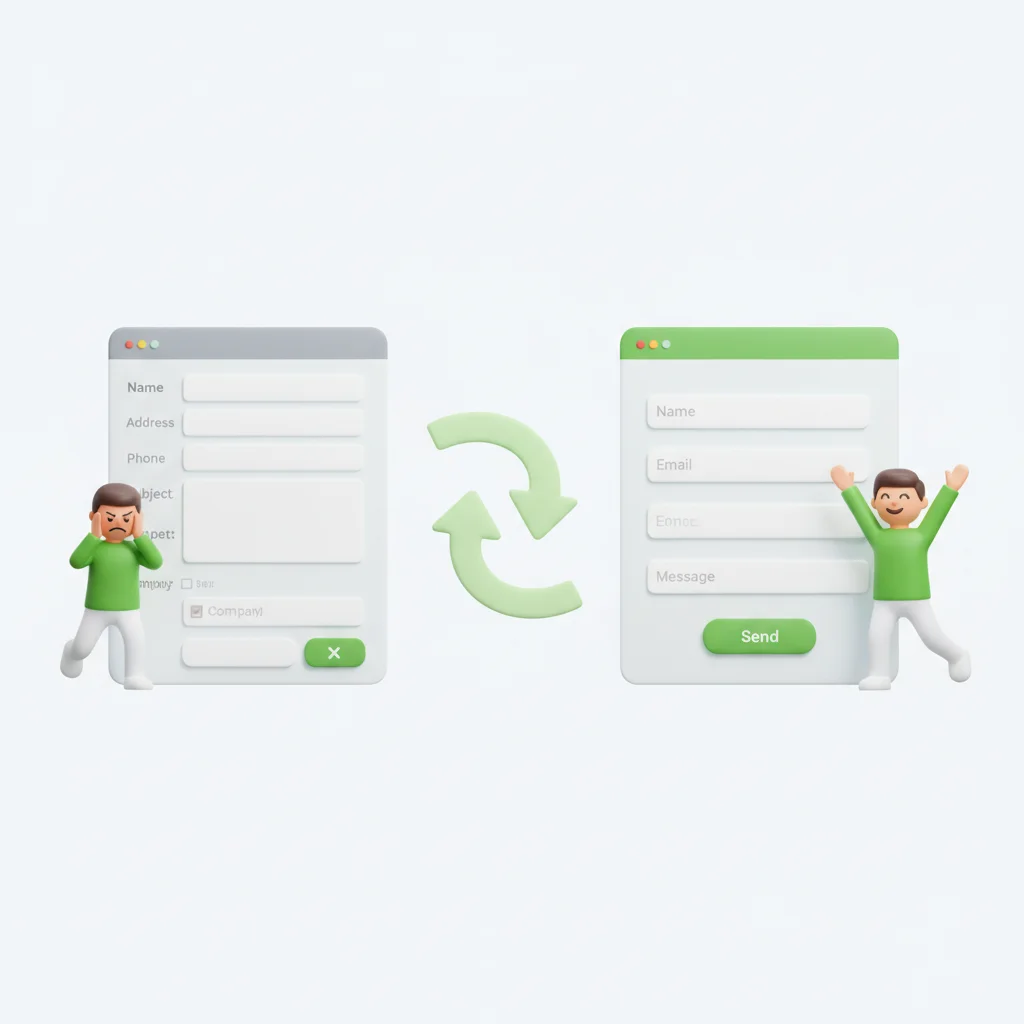 상담 신청 폼 최적화 A/B 테스트 — 7개 필드 긴 폼(A)과 3개 핵심 필드 간소화 폼(B) 신청 완료율 비교